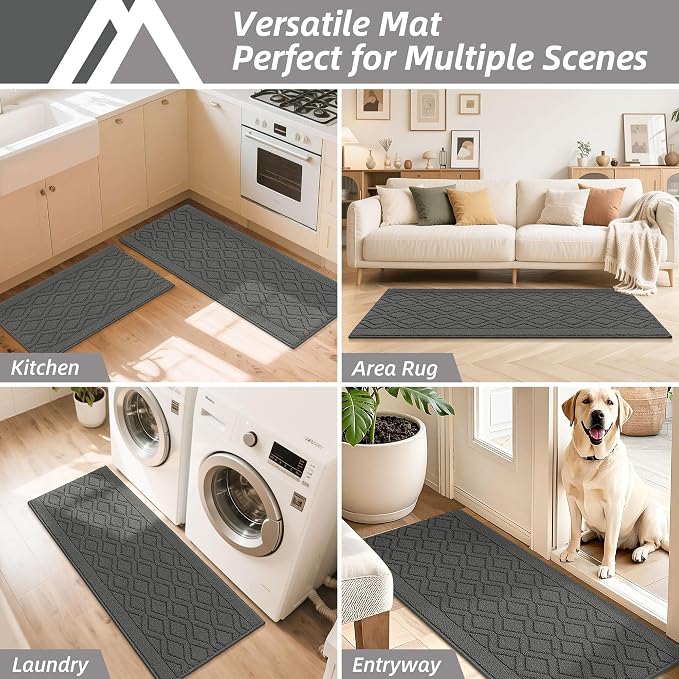 COSY HOMEER 60x24Inch/35X24Inch Kitchen Rugs Sets Non-Slip Washable Kitchen Mats - Image 7