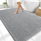 OLANLY Large Bathroom Rugs 70x46, Extra Soft Absorbent Chenille Bath Rugs by OLANLY