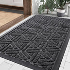 Smiry Front Door Mat Outside Entrance, Heavy Duty Sturdy Natural Rubber Doormat by Smiry