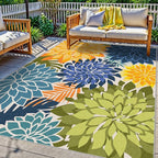 3x5 Washable Rug for Living Room Tropical Botanical Modern Floral Chenille Area by ArenaRug