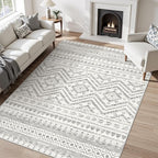 Miukiki 7x9 Area Rug for Living Room Moroccan Washable Rugs Non Slip Indoor by Miukiki