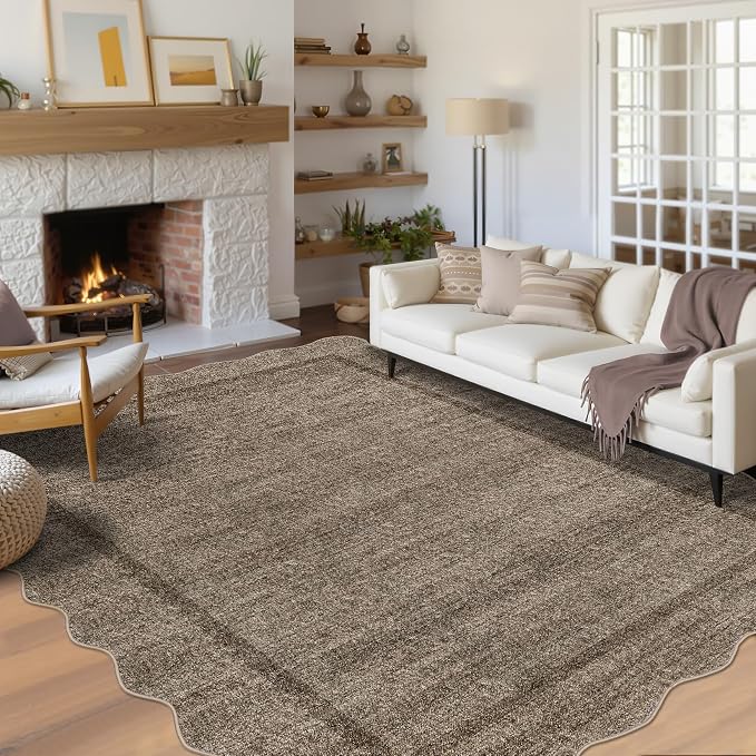 GarveeHome Scalloped Washable Rug 6x9 Area Rugs by GarveeHome