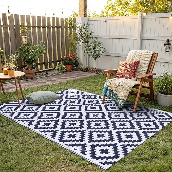 Smiry Waterproof Outdoor Rug 4x6 ft, Reversible Plastic Straw Patio Camping Rugs - Image 6