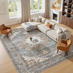 5x7 Area Rugs Living Room: Washable Vintage Rug Large Non-Slip Stain Resistant - Image 7