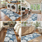 2x6 Washable Runner Rug for Hallway Tropical Botanical Modern Floral Chenille - Image 7