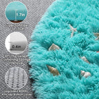 ONASAR Teal Blue Round Rugs 5ft - Image 2