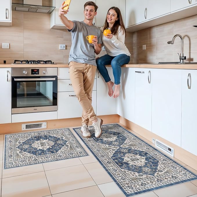 Kitchen Sink Rugs Set 0f 2: Washable Non-Slip Hardwood Floor Mat - Image 2