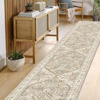 Yamaziot Washable Runner Rug, Stain Resistant Low Pile Distressed Carpet Runner - Image 5