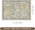 befbee 9x12 Area Rug, Ultra-Thin Washable Rugs - Image 2
