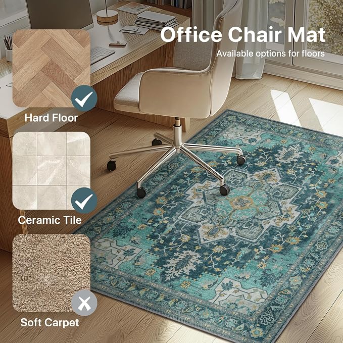 36"x48" Office Chair Mat for Hardwood Tile Floor, Under Desk Carpet Protector - Image 3