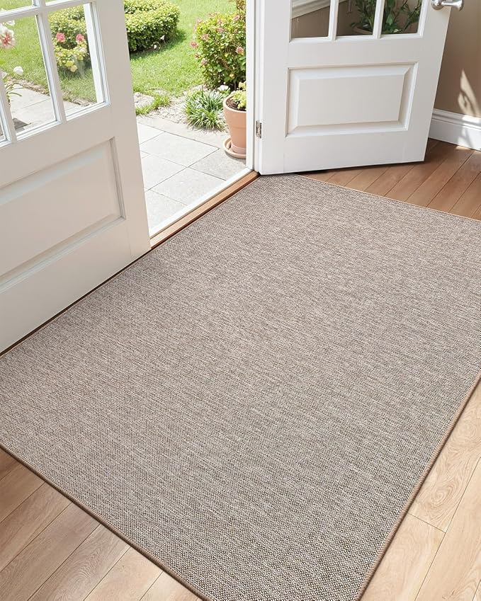 Color&Geometry Ultra Thin Indoor Door Mat 48"x72", Non Slip Rubber Backed Dirt by COLORG
