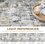 10x12 Area Rug Living Room: Washable Large Abstract Neutral Modern Soft Rug - Image 8