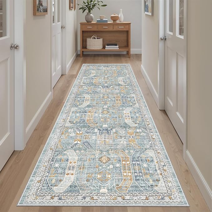 Madane Runner Rug 2'6''x8' Kitchen Runner, Hallway Runner Printed Vintage - Image 6
