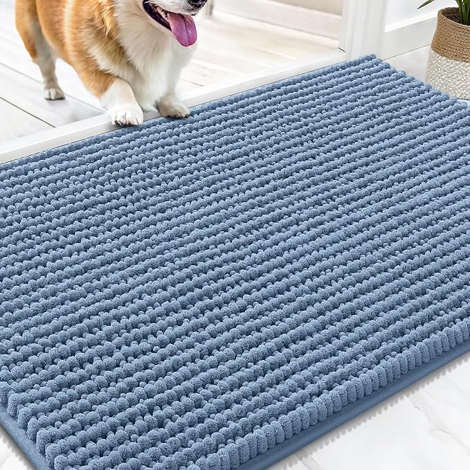 OLANLY Dog Door Mat for Muddy Paws 30x20, Ultra Absorbent Chenille Mud Doormat by OLANLY