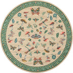 Mushroom Insect 8ft Round Rug Washable Non-Slip Soft Ultra-Thin Large Boho - Image 3