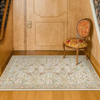 Beige 2x4 Washable Rug for Bathroom, Entryway Non Slip - Image 3