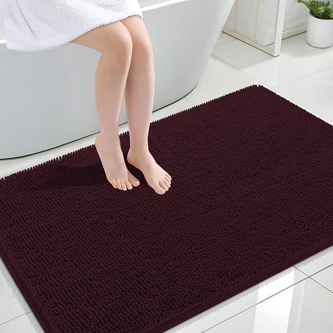 OLANLY Large Bathroom Rugs 44x32, Extra Soft Absorbent Chenille Bath Rugs by OLANLY