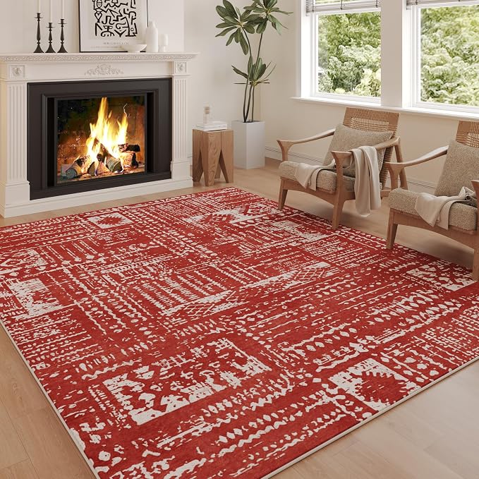 Rugcomf Living Room Rug 6x9 Rug Machine Washable Boho Area Rug Non Slip by Rugcomf