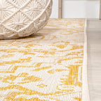 JONATHAN Y Boho Medallion Indoor Outdoor Runner Rug 2X10 Cream/Yellow, Estrella - Image 3