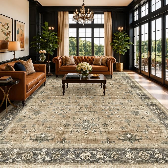 Hazo Haus Rustic Taupe Area Rug 8x12 - Image 8