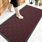 OLANLY Front Door Mat Outside Entrance 47x23, Heavy Duty Sturdy Natural Rubber by OLANLY