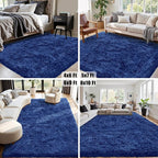 6x9 Area Rug for Living Room:Ultra Soft Fluffy Shag Navy Blue Rugs, Large Fuzzy - Image 6