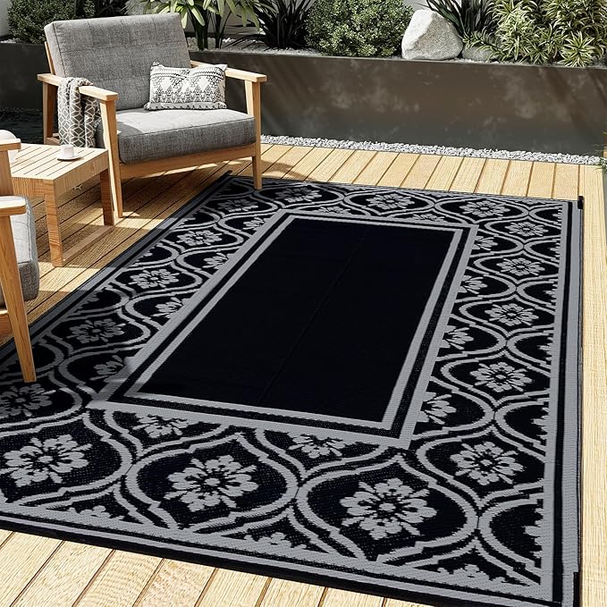 HUGEAR Outdoor Plastic Straw Rug, Waterproof Outdoor Rugs by HUGEAR