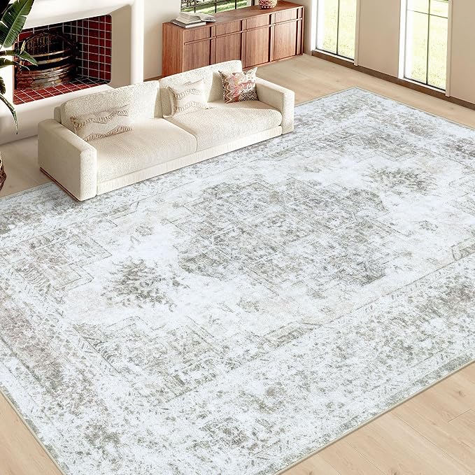 XLUEZ Area Rug 10x12 Living Room Rugs, Machine Washable Vintage Distressed - Image 2