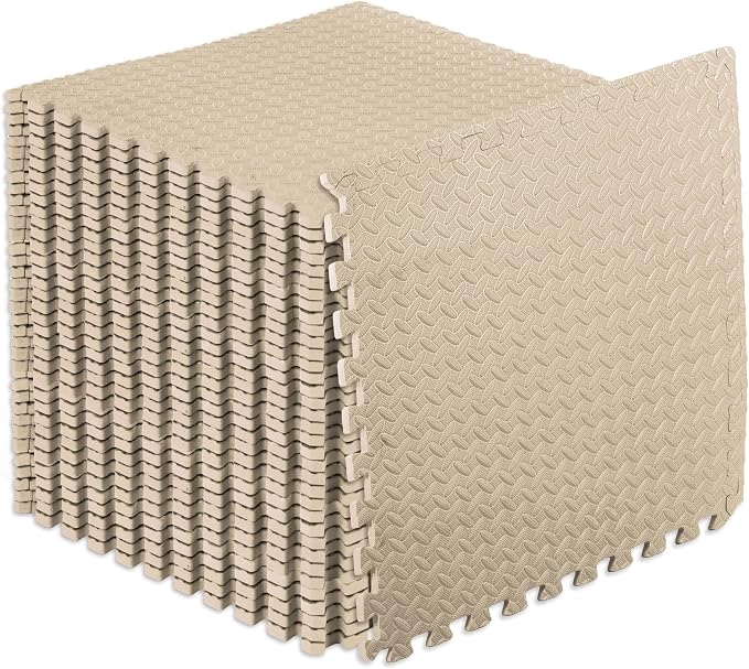 ProsourceFit Exercise Puzzle Mat 1/2-inch, EVA Interlocking Foam Floor Tiles by ProsourceFit