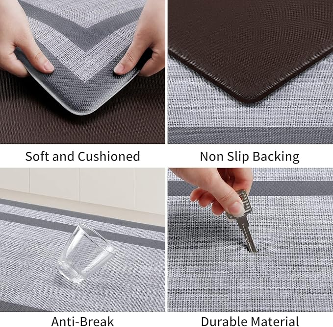 Mattitude Kitchen Mats Set of 2, Cushioned Anti-Fatigue Non-Skid Rug Sets - Image 4