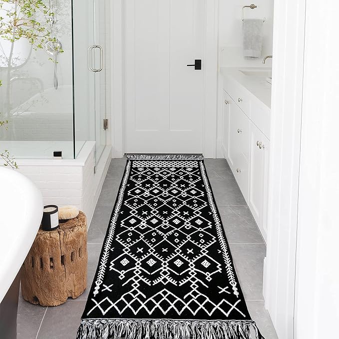 IOHOUZE Kitchen Hallway Runner Rug -2'x6' Boho Black White Entryway Runner Rugs - Image 6