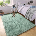 PAGISOFE Sage Green Rugs for Bedroom, 3x5 Ft Shaggy Rug Plush Fuzzy Carpet for - Image 3