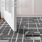 Non Slip Hallway Runner Rug 2x8, Modern Distressed Stripe, Washable Long Rug - Image 7