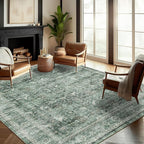 CHAMPLANT Washable Area Rug 10'x14' Boho Design Non-Shedding Easy Care Ideal - Image 2