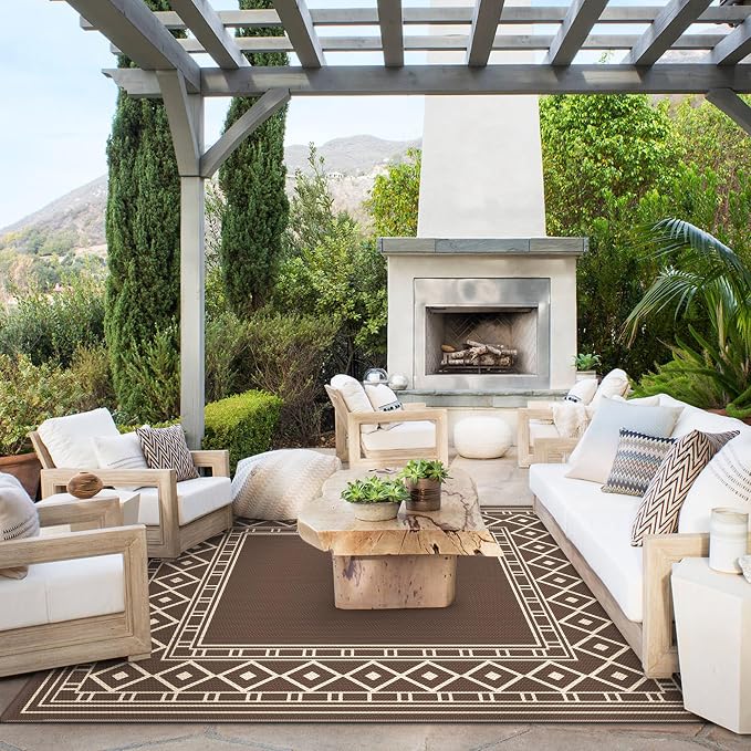GENIMO Outdoor Rug Waterproof for Patio Decor, Outside Area Mat for Rv - Image 2