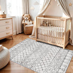 3x5 Washable Moroccan Area Rug: Ultra Soft Low Pile Non-Slip Rugs - Image 3
