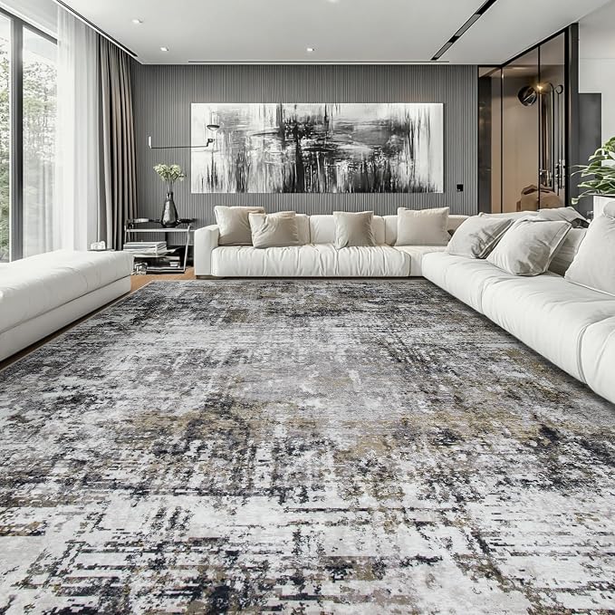 10x14 Area Rugs Large Living Room Rug Washable: Modern Abstract Rug Indoor - Image 2