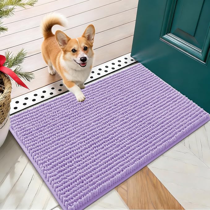 OLANLY Dog Door Mat for Muddy Paws 24x16, Ultra Absorbent Chenille Mud Doormat by OLANLY