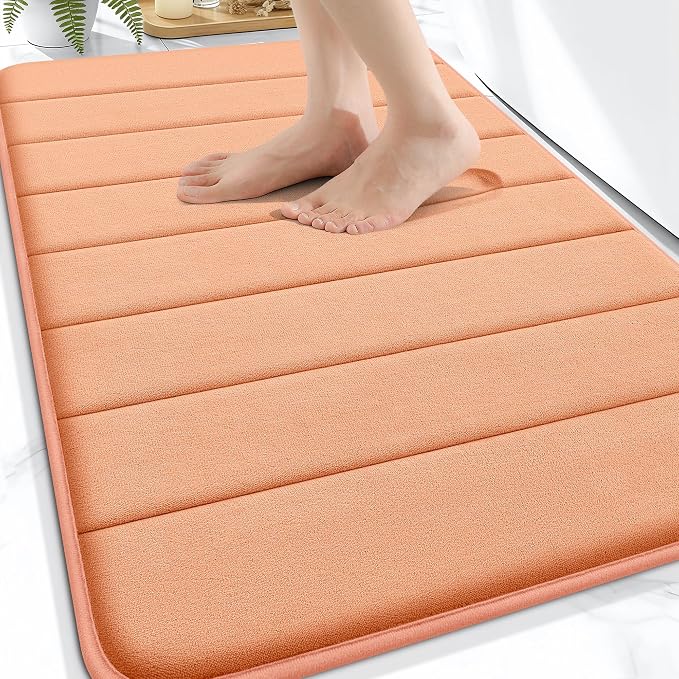 OLANLY Memory Foam Bath Mat 34x21, Super Soft Absorbent Bathroom Rugs, Quick Dry by OLANLY