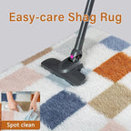 PureCozy Checkered Rug 8x10 for Living Room, Modern Rainbow Shag Rug Washable - Image 8
