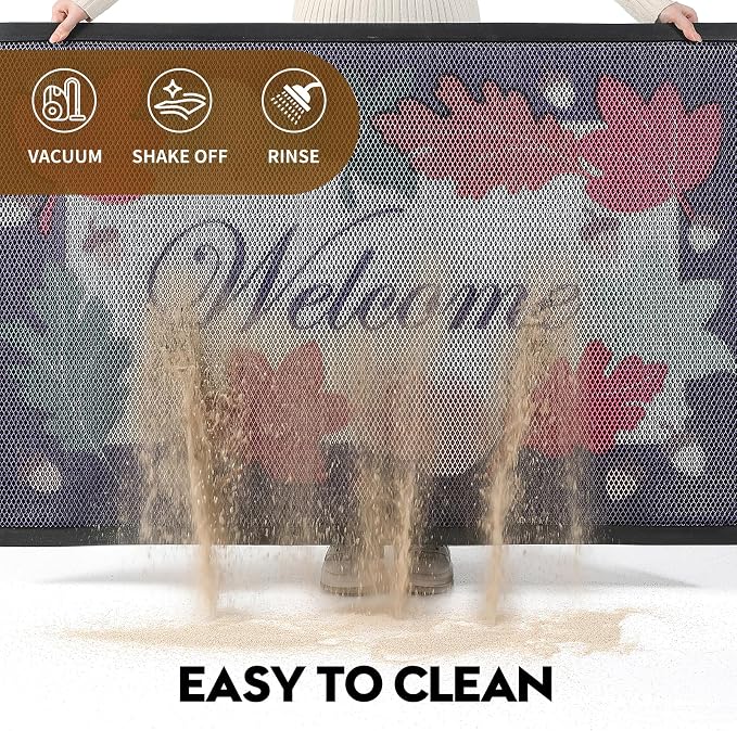 Front Door Mat, Heavy Duty Non-Slip Rubber Dirt Trapper, Quick-Dry Low-Profile - Image 4