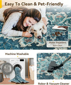 RELEANY Area Rugs Runner 2'x5' Washable Non-Slip, Floral Vintage Distress - Image 5