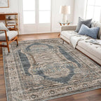 CHAMPLANT Area Rug 6'x9' Washable Vintage Traditional Floor Cover Thin Retro by CHAMPLANT