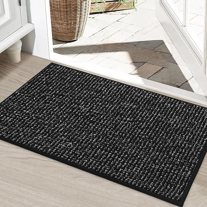 BEQHAUSE Dirt Trapper Door Mat 24" x 36", Non-Slip Washable Doormats Entrance by BEQHAUSE