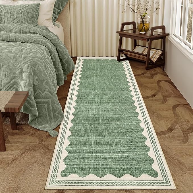 GarveeHome Scalloped Sage Green 2.5x8 Runner Rug - Image 3