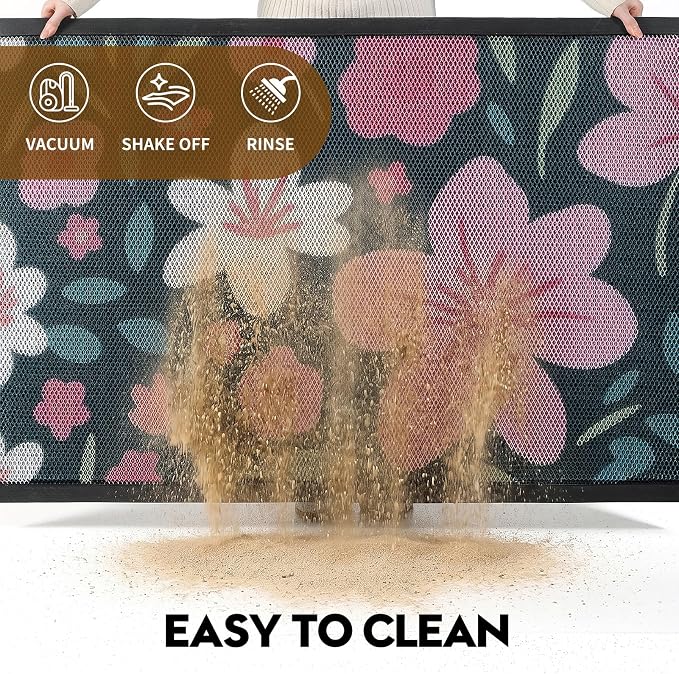 Front Door Mat, Heavy Duty Non-Slip Rubber Dirt Trapper, Quick-Dry Low-Profile - Image 4