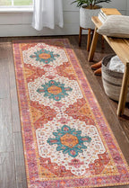 Moynesa Ultra-Thin Washable Pink Runner Rug by Moynesa