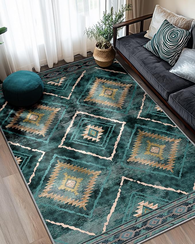 BESTSWEETIE Area Rug 6x9 Rug Machine Washable Non-Slip Low Pile Print Pattern by BESTSWEETIE