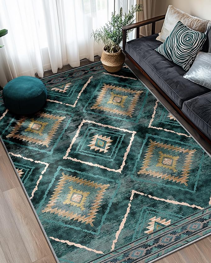 BESTSWEETIE Area Rug 3x5 Rug Machine Washable Non-Slip Low Pile Print Pattern by BESTSWEETIE