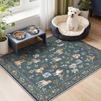Soalmost 2x3 Dog Rugs for Entryway, Machine Washable Door Mat Animal Floral - Image 2